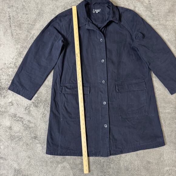 Seasalt Cornwall Roberts Coat Navy Blue Canvas Womens 12 Lined Button Overcoat - Picture 6 of 12